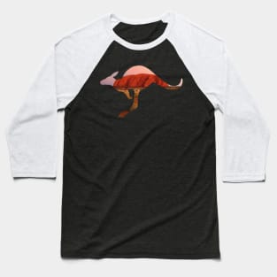 Kangaroo Uluru Ayers Rock Cut Out Baseball T-Shirt